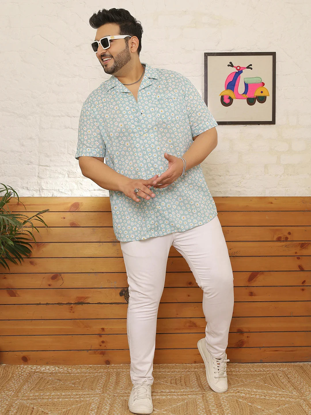 Men Plus Size Hedrix Multicolor Printed Shirt - bigbanana