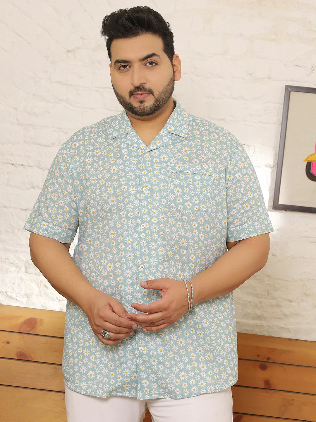 Men Plus Size Hedrix Multicolor Printed Shirt - bigbanana