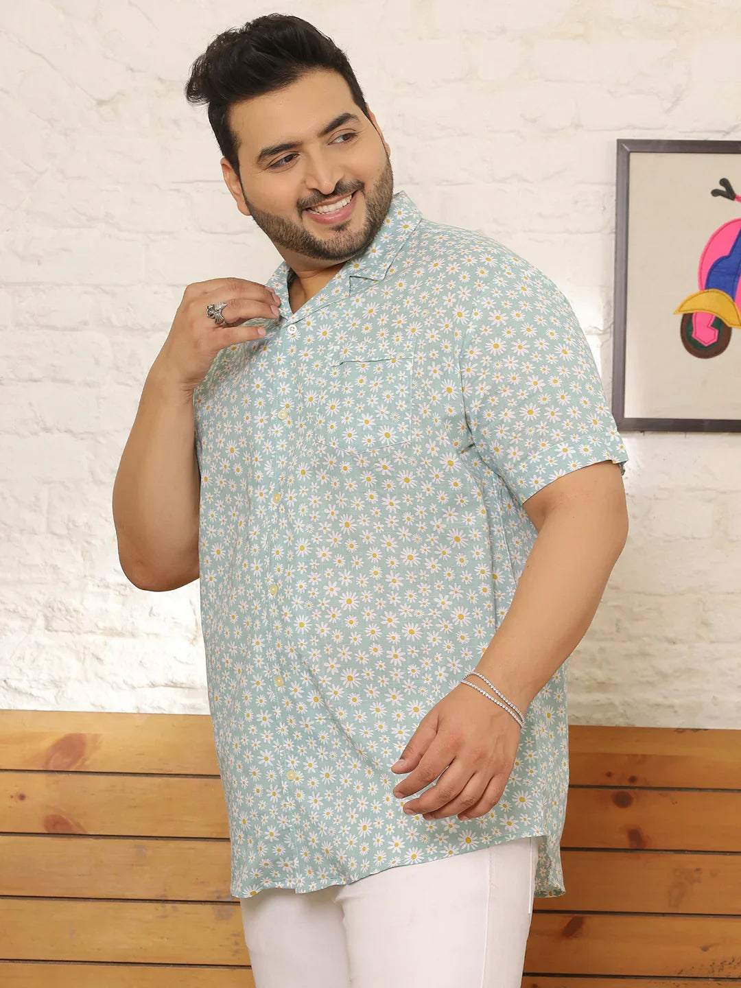 Men Plus Size Hedrix Multicolor Printed Shirt - bigbanana