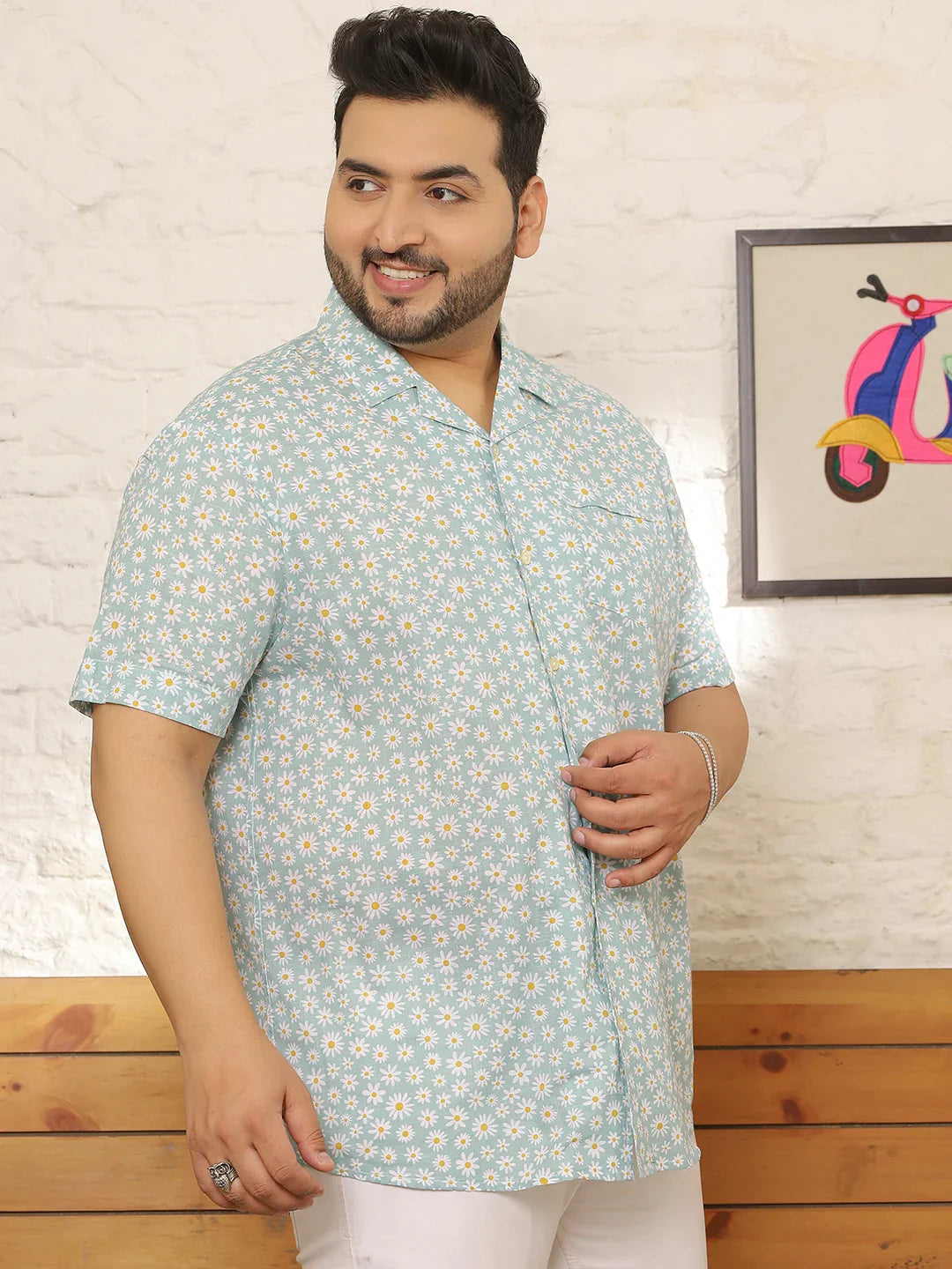 Men Plus Size Hedrix Multicolor Printed Shirt - bigbanana
