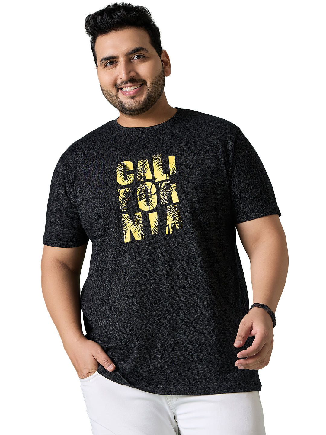 Men Plus Size Hexel Colorblock Round Neck Tshirt - bigbanana