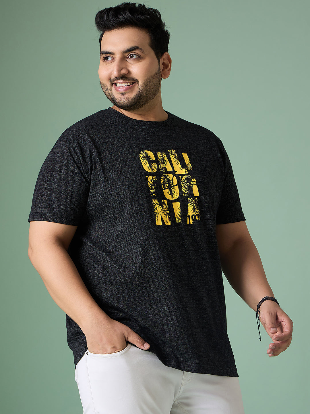 Men Plus Size Hexel Colorblock Round Neck Tshirt - bigbanana