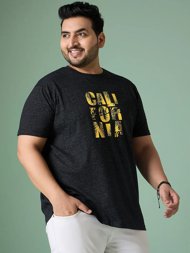 Men Plus Size Hexel Colorblock Round Neck Tshirt - bigbanana