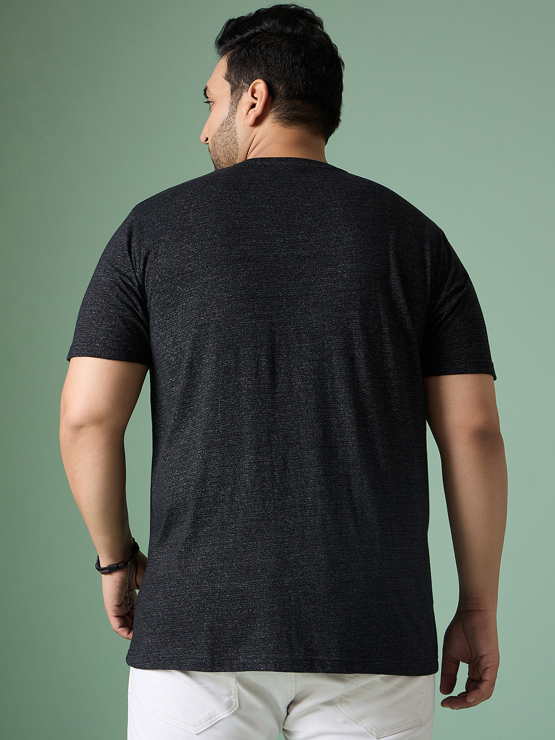 Men Plus Size Hexel Colorblock Round Neck Tshirt - bigbanana