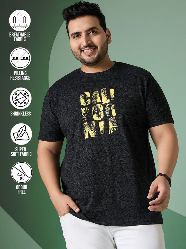 Men Plus Size Hexel Colorblock Round Neck Tshirt