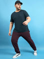 Men Plus Size Huang Maroon Solid Trackpant - bigbanana