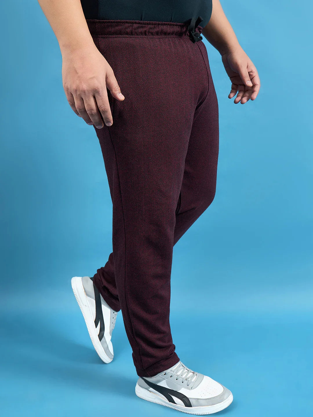 Men Plus Size Huang Maroon Solid Trackpant - bigbanana