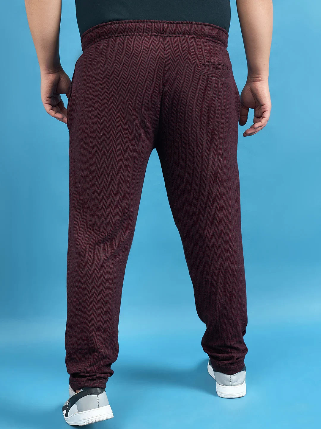Men Plus Size Huang Maroon Solid Trackpant - bigbanana
