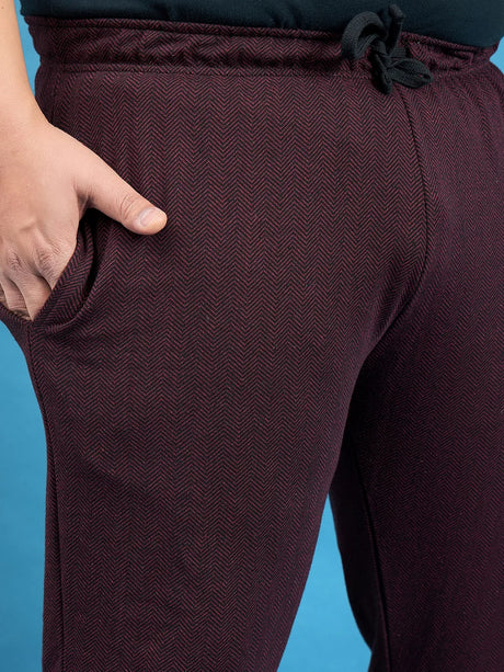 Men Plus Size Huang Maroon Solid Trackpant - bigbanana