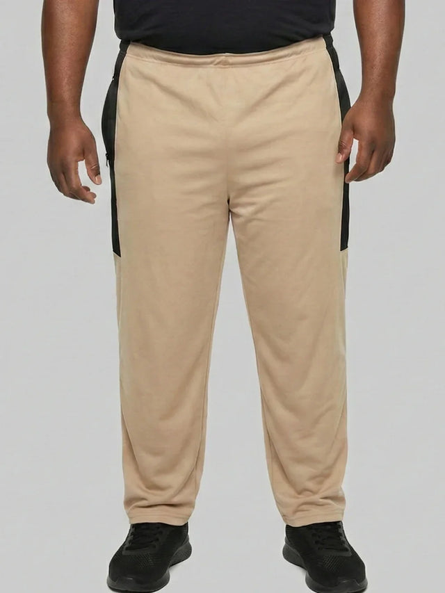 Men Plus Size Ambit Beige Solid Trackpant