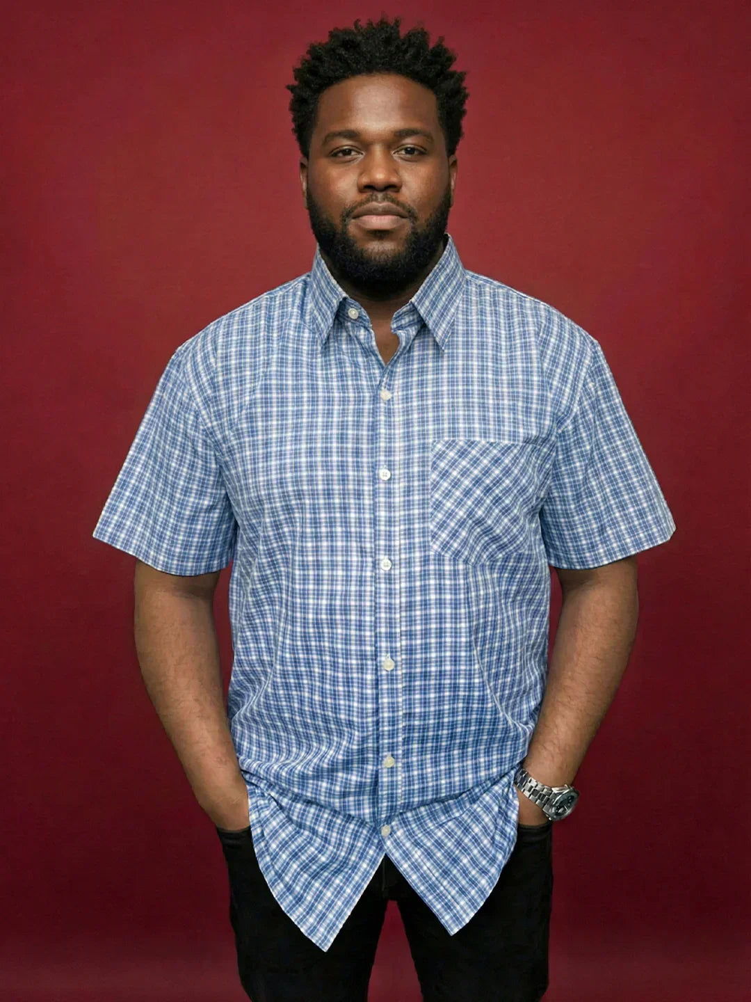 Men Plus Size Shale Multicolor Checkered Casual Shirt
