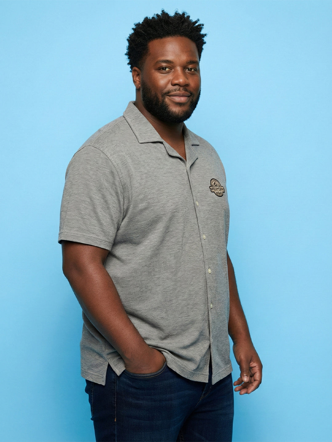 Men Plus Size Hydside Grey Solid Casual Shirt