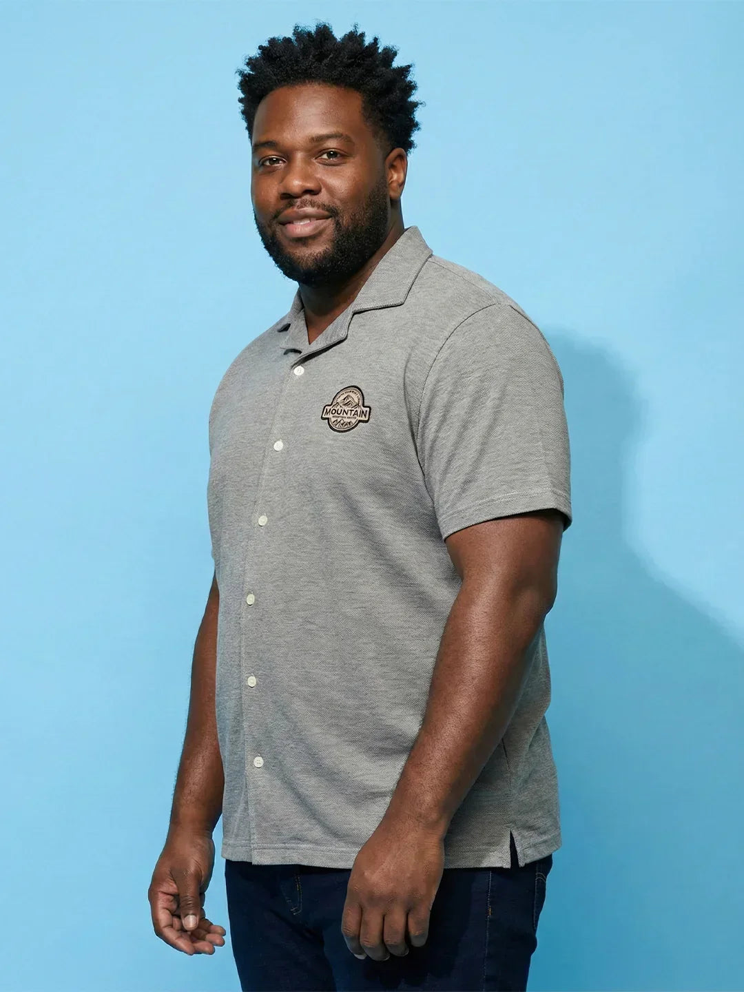 Men Plus Size Hydside Grey Solid Casual Shirt