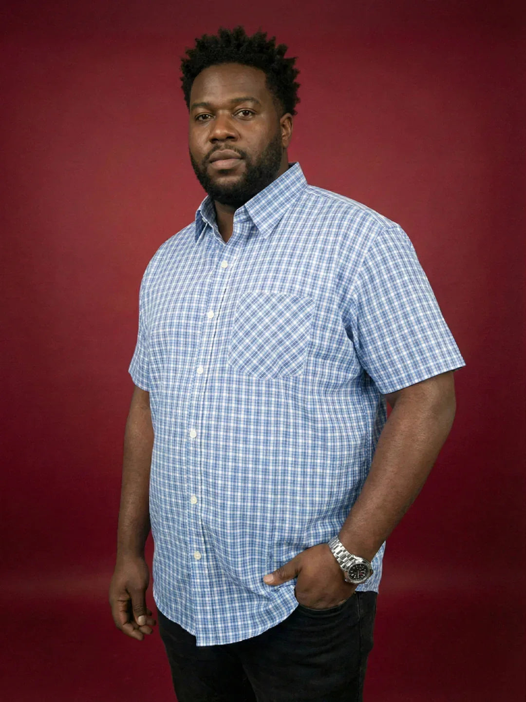 Men Plus Size Shale Multicolor Checkered Casual Shirt