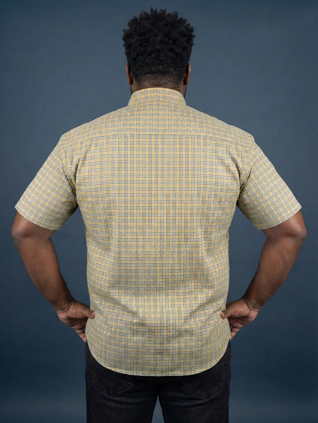 Men Plus Size Matrix Multicolor Checkered Casual Shirt
