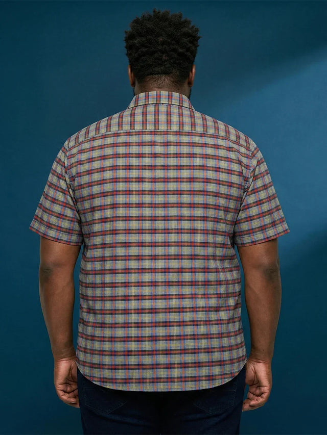 Men Plus Size Jura Multicolor Checkered Casual Shirt