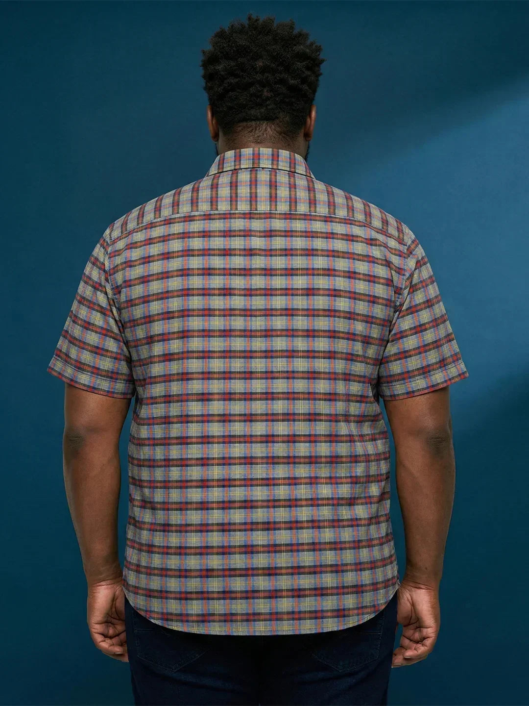 Men Plus Size Jura Multicolor Checkered Casual Shirt