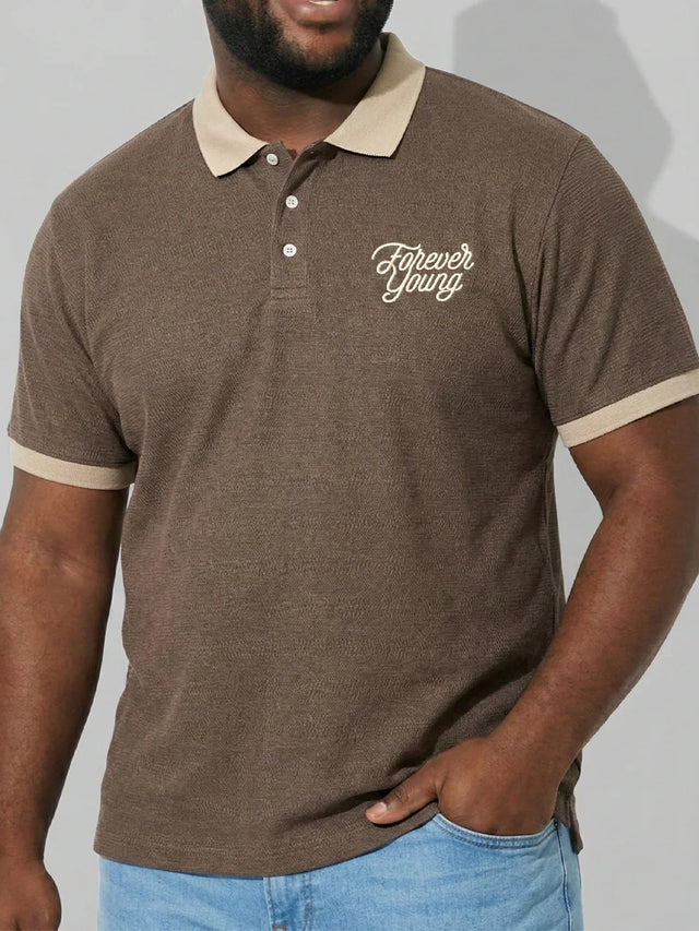 Men Plus Size Everlasting Brown Solid Polo Tshirt