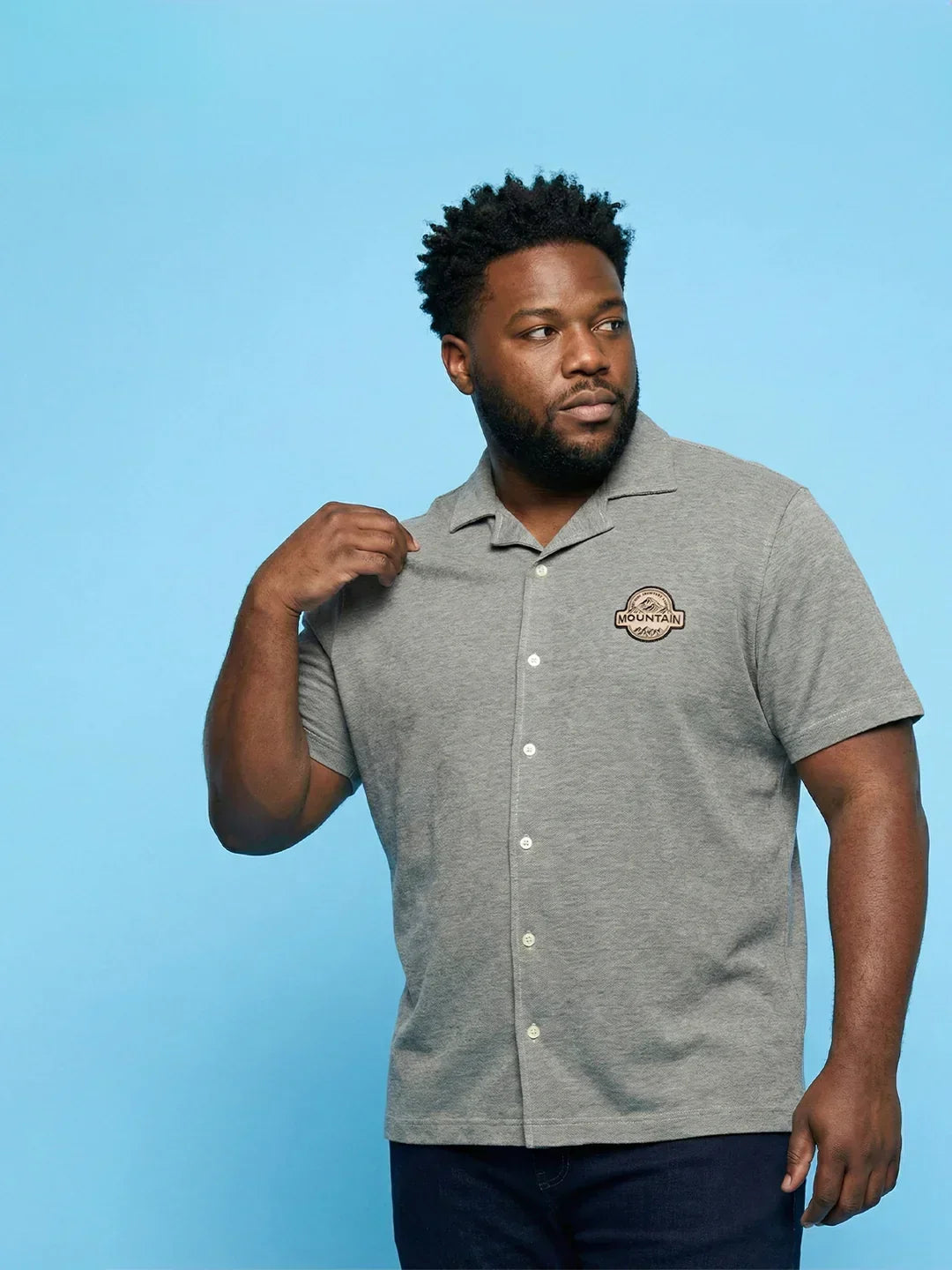 Men Plus Size Hydside Grey Solid Casual Shirt