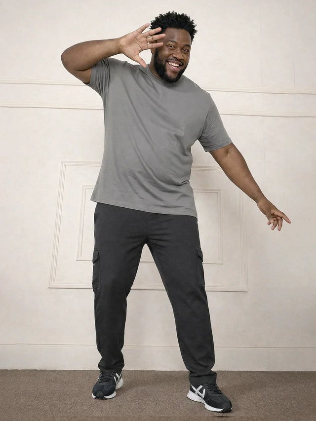Men Plus Size Atoll Grey Solid Trackpant