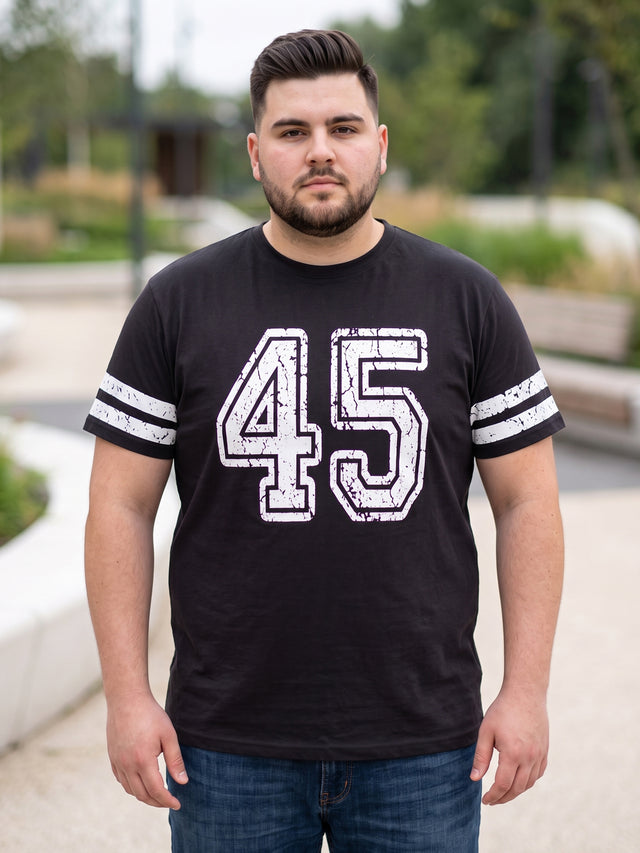 Men Plus Size Ambush Black Printed Round Neck Tshirts
