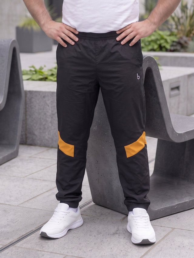 Men Plus Size Stealthmode Black Solid Trackpants
