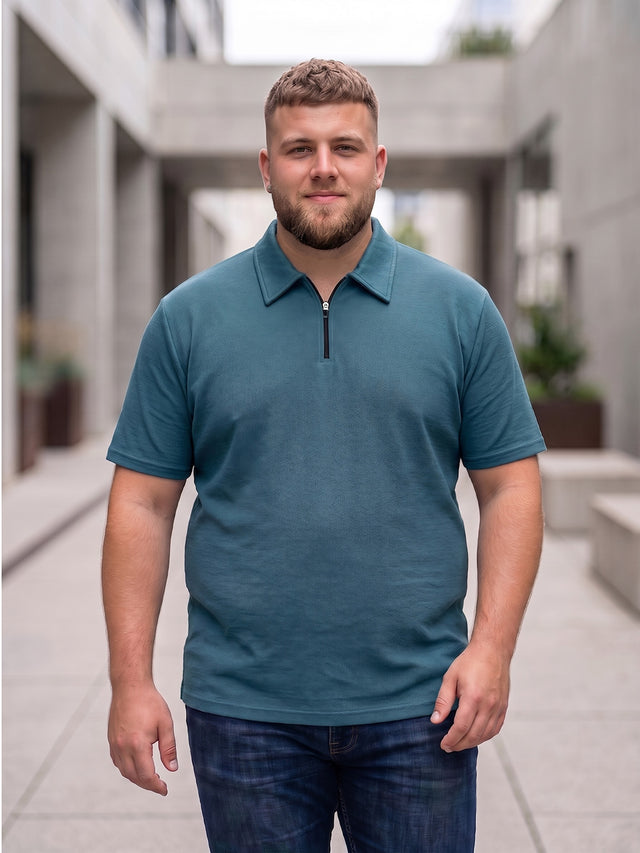 Men Plus Size Kavroze Teal Polo Tshirts