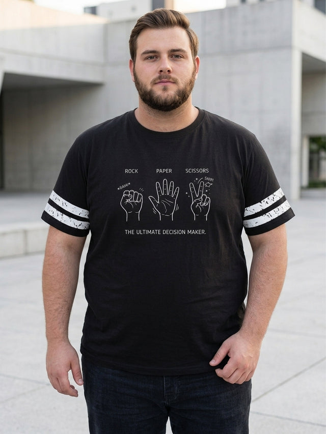 Men Plus Size Cady Black Printed Round Neck Tshirts