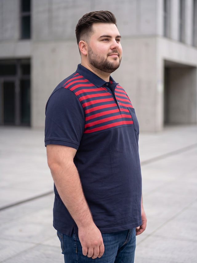 Men Plus Size Ripley Colorblock Polo Tshirt