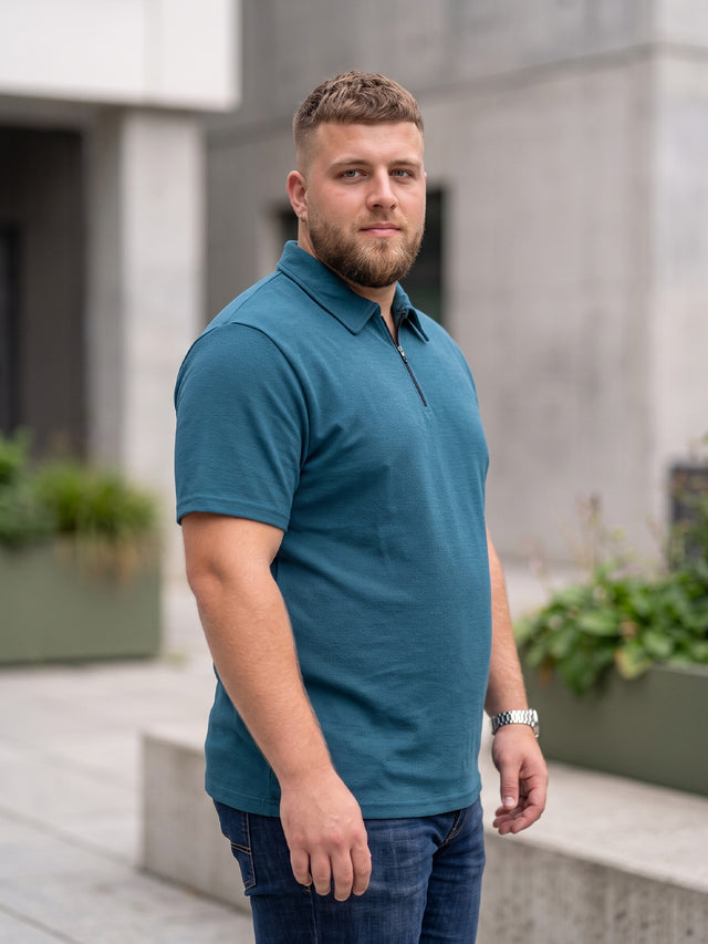 Men Plus Size Kavroze Teal Polo Tshirts