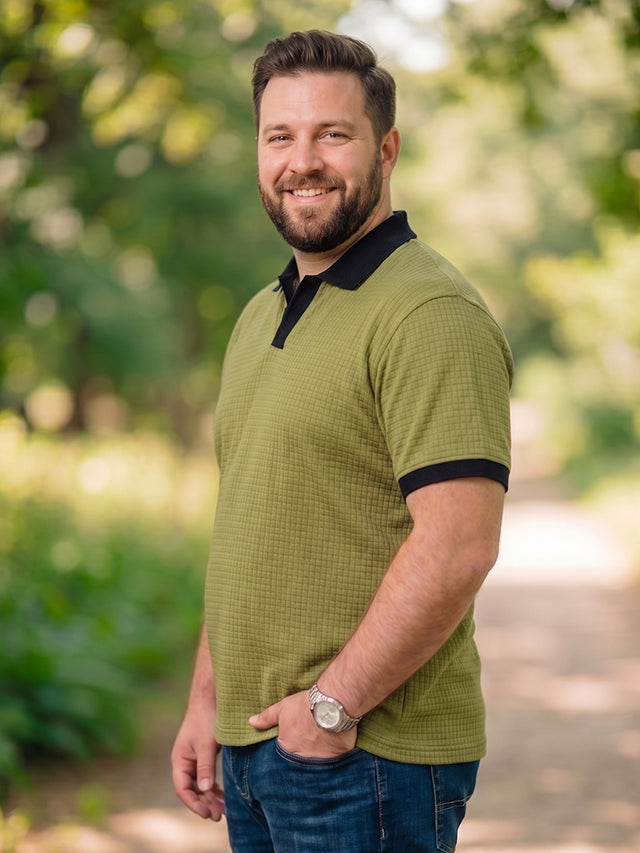 Men Plus Size Zelmora Sage Green Polo Tshirts
