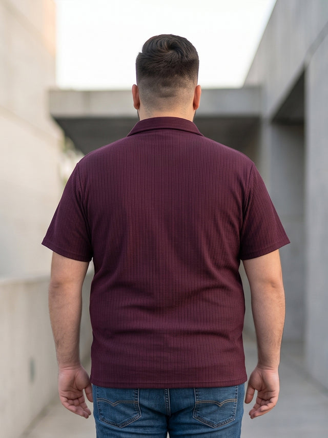 Men Plus Size Marqivo Wine Polo Tshirts