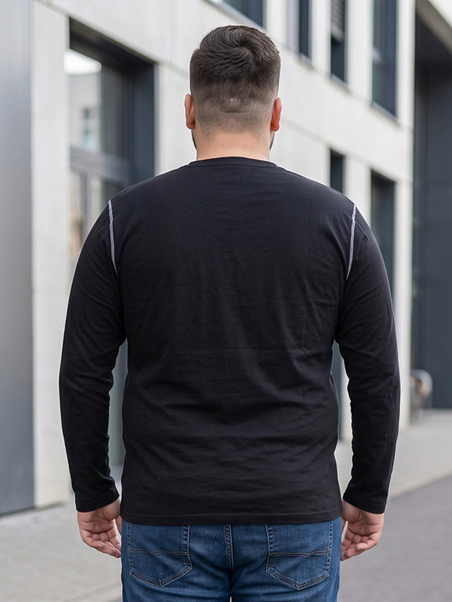 Men Plus Size Highway Solid Henley Tshirt
