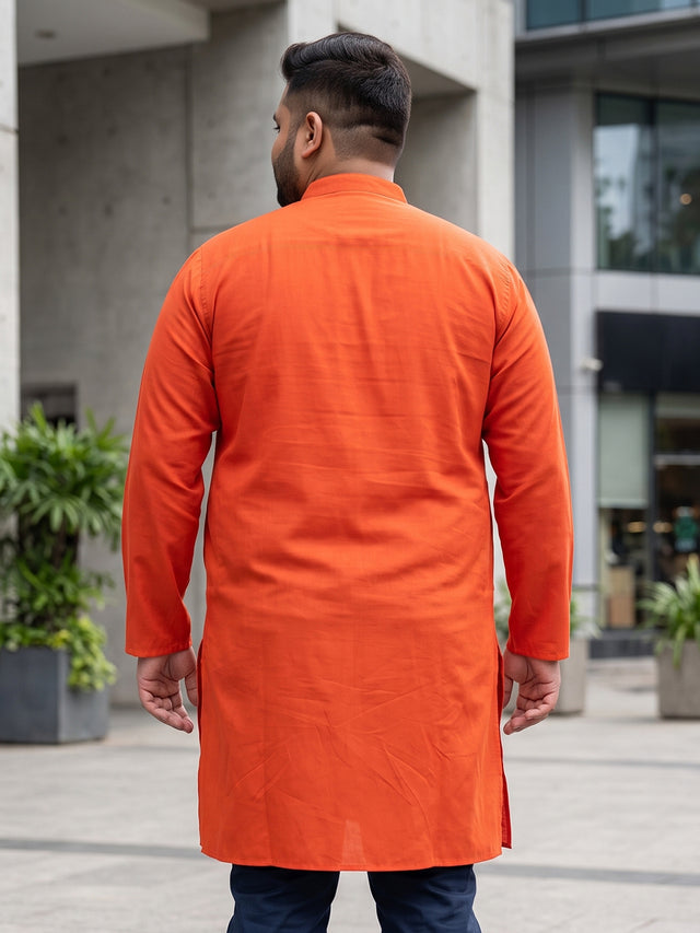 Men Plus Size Ullas-O Solid Kurta