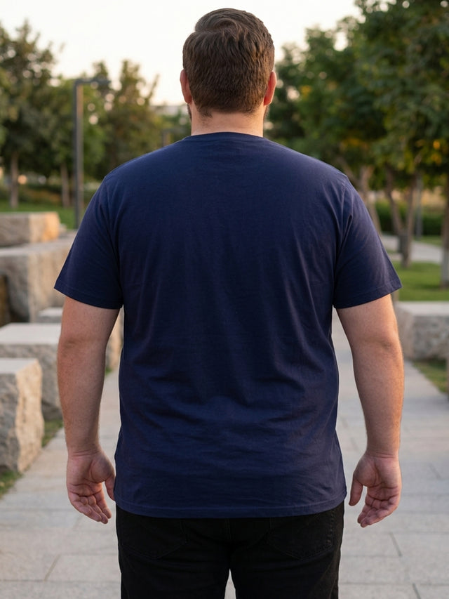 Men Plus Size Watt Printed Round Neck Tshirt
