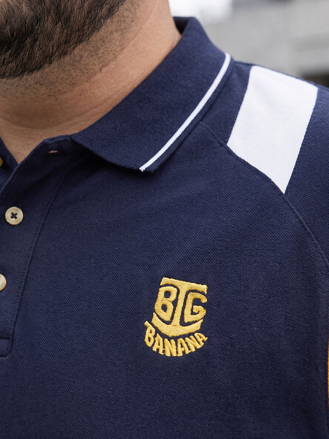 Men Plus Size Crikfow-Navy Solid Polo Tshirt