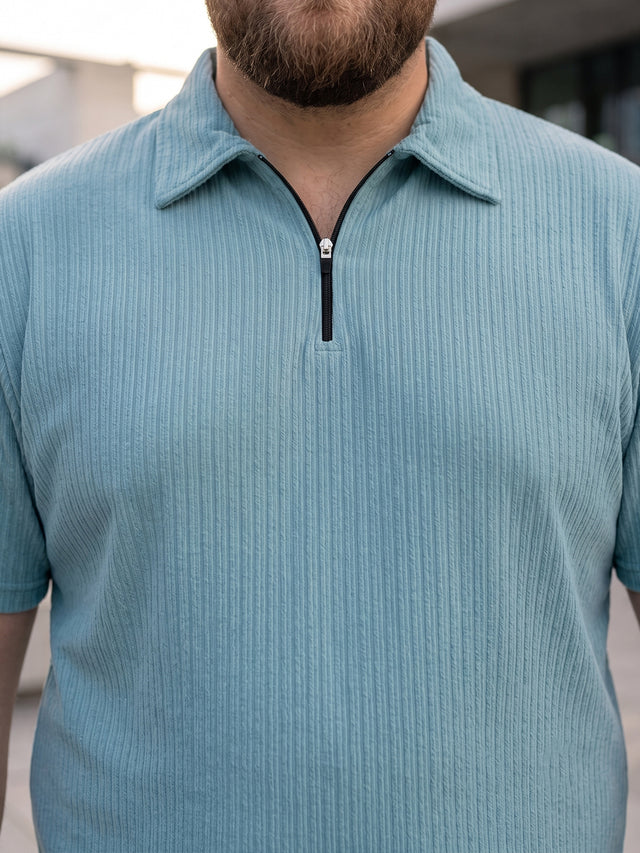 Men Plus Size Velzuno Sky Blue Polo Tshirts
