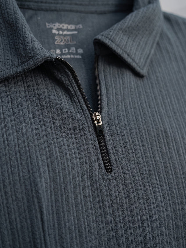 Men Plus Size Gravelo Charcoal Grey Polo Tshirts