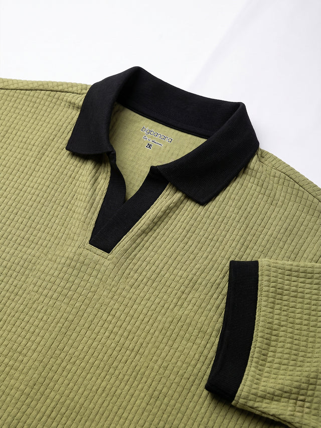 Men Plus Size Zelmora Sage Green Polo Tshirts