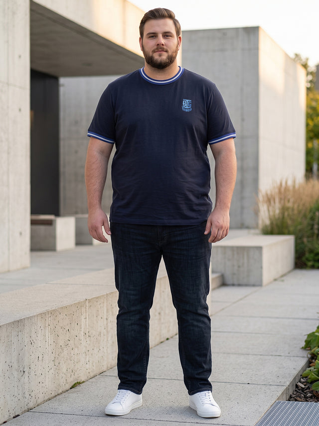 Men Plus Size Mule-B Solid Round Neck Tshirt