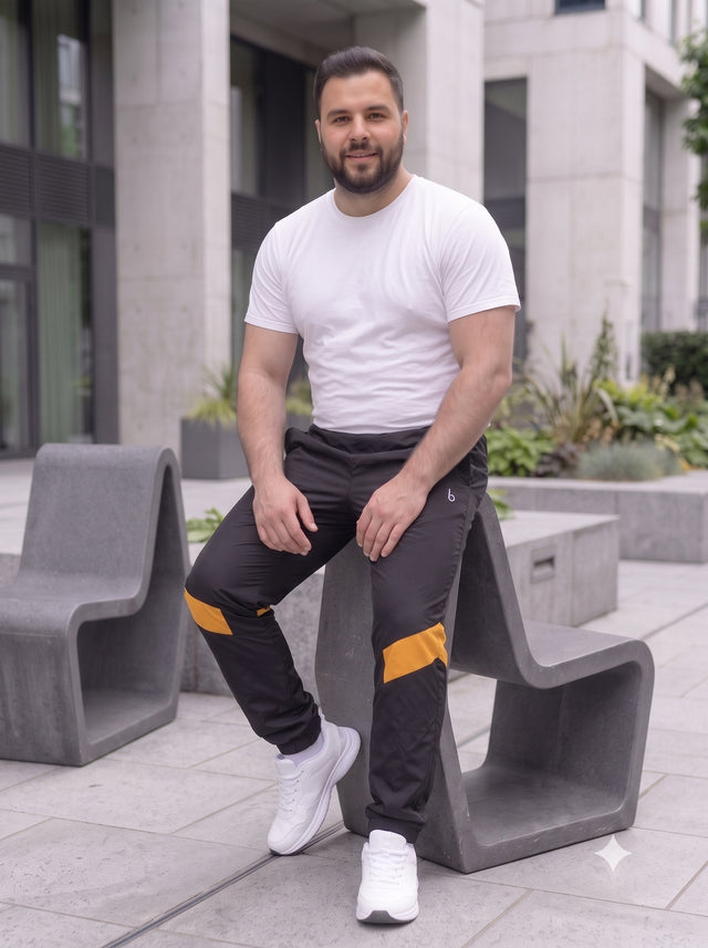 Men Plus Size Stealthmode Black Solid Trackpants