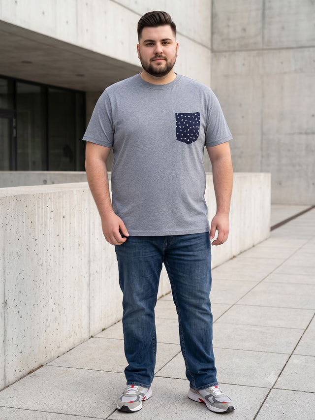 Men Plus Size Stoddart Solid Round Neck Tshirt