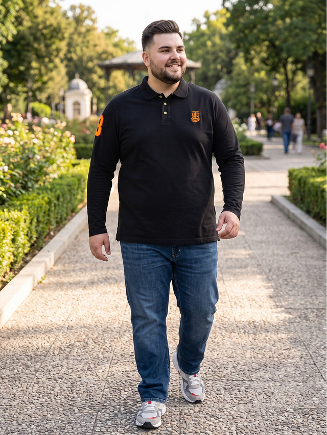 Men Plus Size Scalar Solid Polo Tshirt