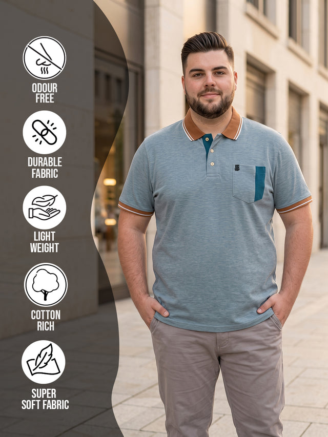 Men Plus Size Koriyo Solid Polo Tshirt