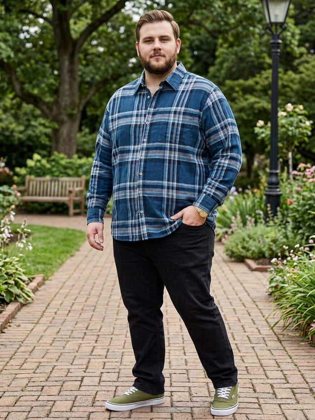 Men Plus Size Barra Multi Check Shirts