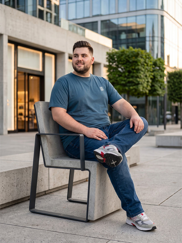 Men Plus Size Hiddenmist-Grey Solid Grey Round Neck Tshirt