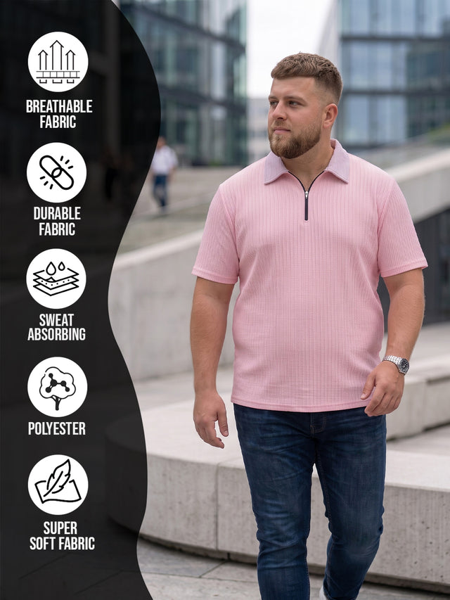 Men Plus Size Rosvique Pink Polo Tshirts