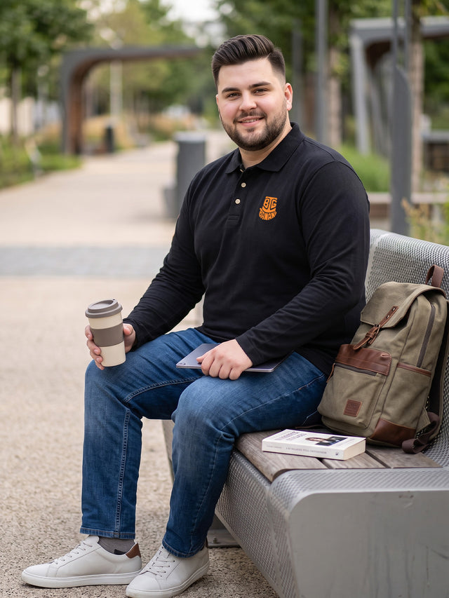 Men Plus Size Scalar Solid Polo Tshirt