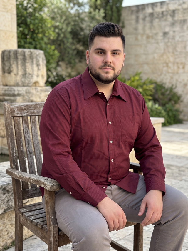 Men Plus Size Rubyclad Red Striped Shirts