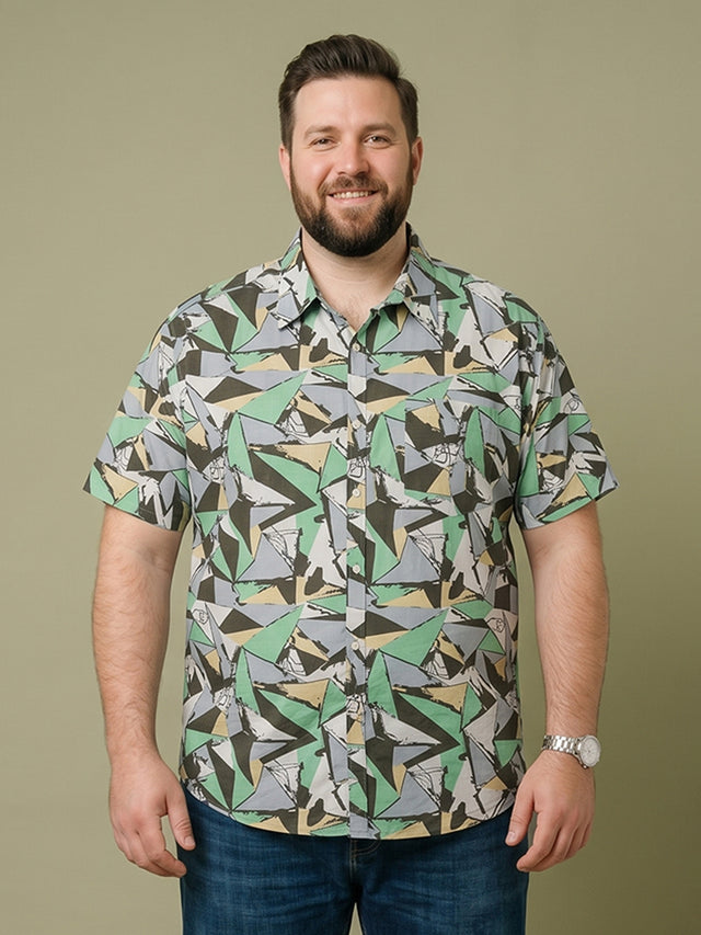 Men Plus Size Mossmatrix Multi Printed Shirts